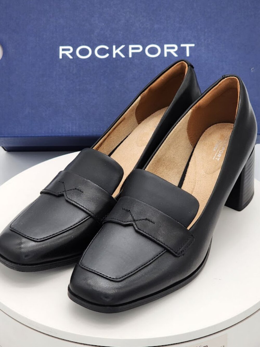 Rockport Violetta Black Penny Loafer Block Heel Pumps Women’s Size 9.5 - Picture 6 of 9